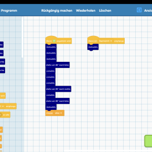 Screenshot - Graphische Programmierumgebung für Blue-Boss auf dem iPad